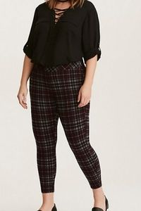 Torrid Size 2 Plaid Pixie Ponte Slim Fix Pant